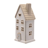 Heart Window Ceramic LED House Light-Up Decoration - White