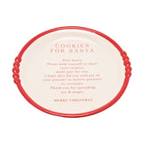 Cookies for Santa Large Round Stoneware Plate - White & Red