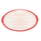 Cookies for Santa Large Round Stoneware Plate - White & Red