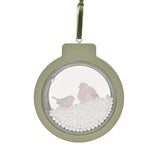 Merry Christmas Snowy Robin Bauble Hanging Plaque - Green