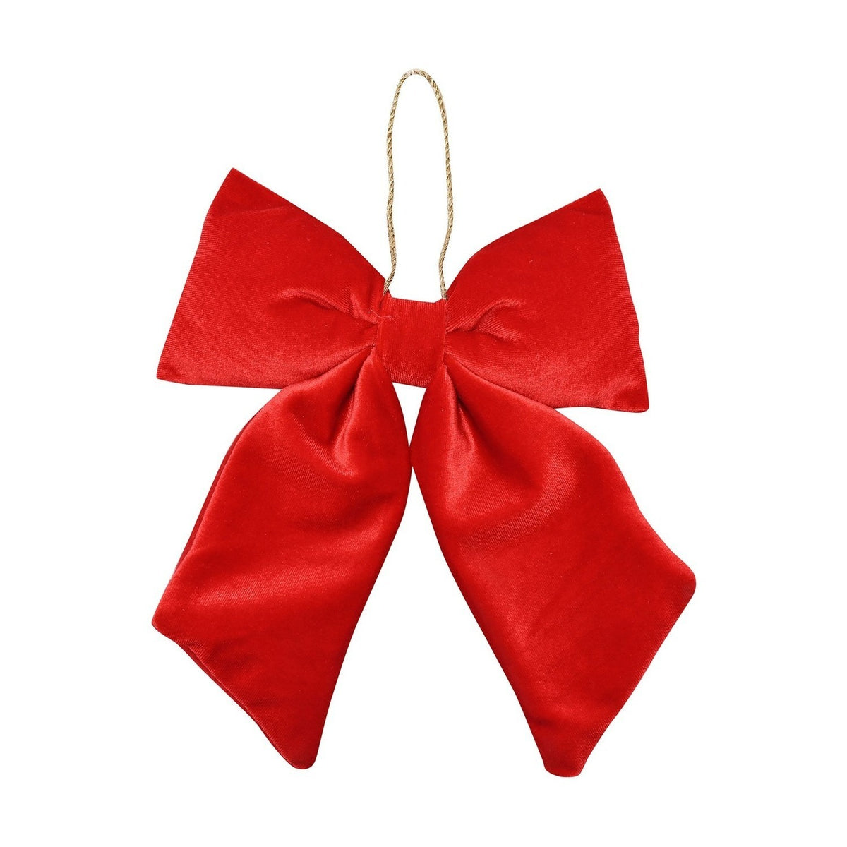 Velvet Hanging Bow Christmas Decoration 26cm x 32cm - Red