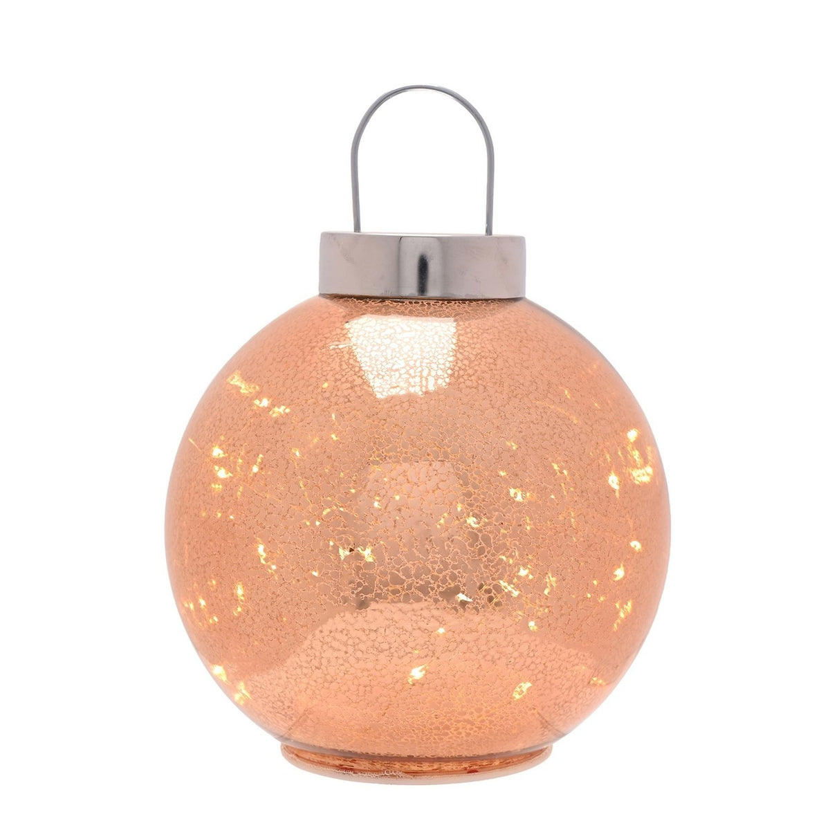 Mercury Glass Bauble LED Light-Up Decoration 19.5cm - Champagne