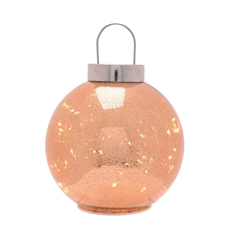 Mercury Glass Bauble LED Light-Up Decoration 19.5cm - Champagne