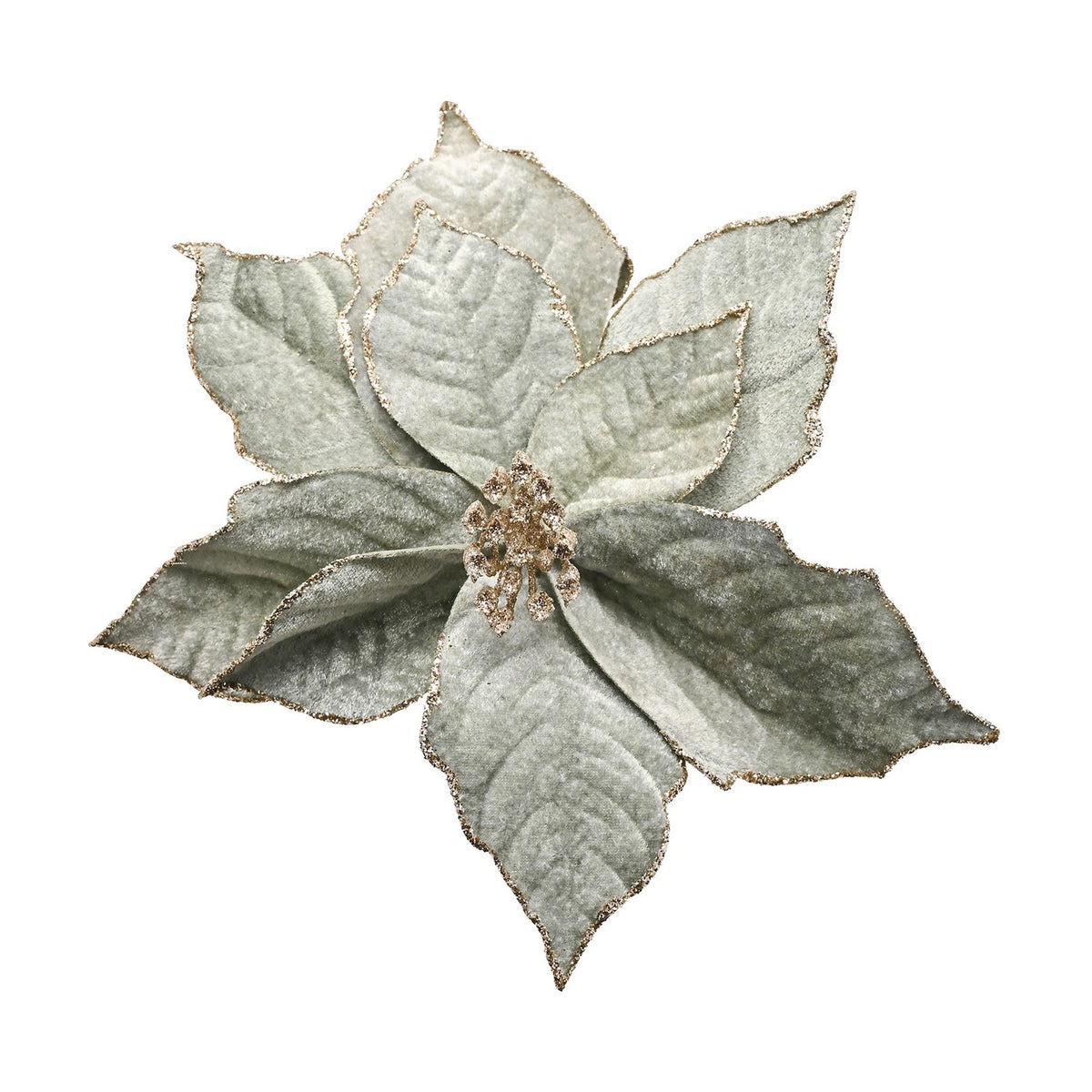 Flower Tree Decoration with Gold Centre & Silver Clip - Sage