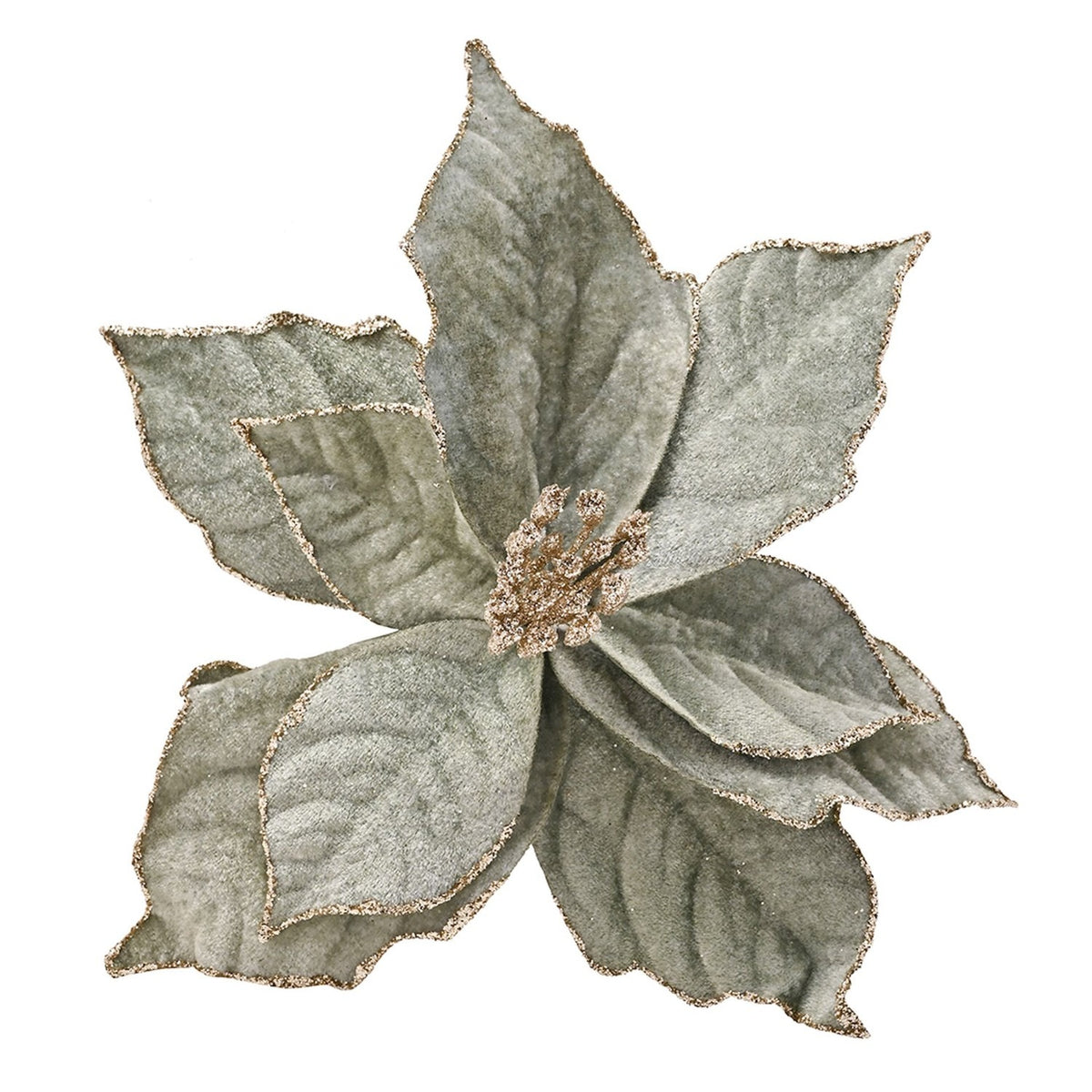 Flower Tree Decoration with Gold Centre & Silver Clip - Sage