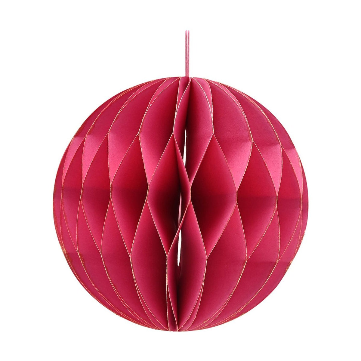Set of 3 Gold Edged Paper Christmas Tree Decorations 9cm - Pink