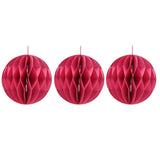 Set of 3 Gold Edged Paper Christmas Tree Decorations 9cm - Pink