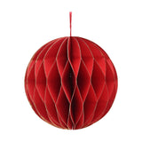 Set of 3 Gold Edged Paper Christmas Tree Decorations 10cm - Red