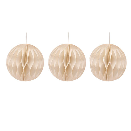 Set of 3 Gold Edge Paper Christmas Tree Decorations 10cm - White