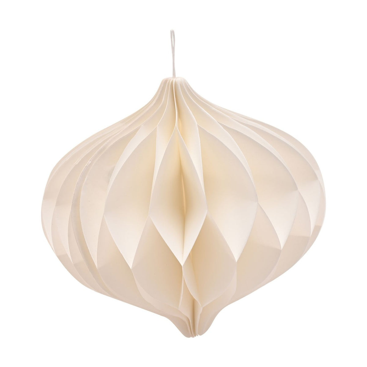 Set of 3 Paper Bauble Christmas Tree Decorations 12cm - White