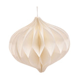 Set of 3 Paper Bauble Christmas Tree Decorations 12cm - White