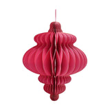 Set of 2 Gold Edge Ornate Paper Tree Decorations 15cm - Pink