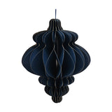 Set of 2 Gold Edged Paper Christmas Tree Decorations 15cm - Blue