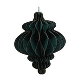 Set of 2 Paper Bauble Christmas Tree Decorations 15cm - Green