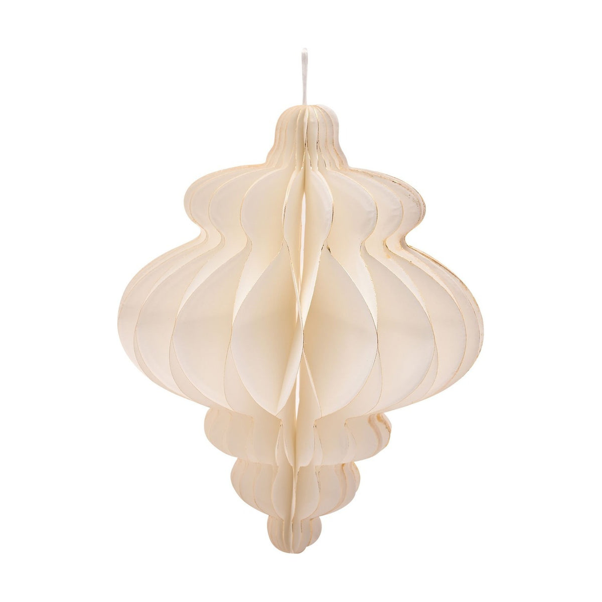 Set of 2 Paper Bauble Christmas Tree Decorations 15cm - White