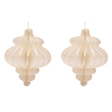 Set of 2 Paper Bauble Christmas Tree Decorations 15cm - White