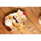 Christmas Iced Gingerbread Nutcracker Ceramic Plate - Brown