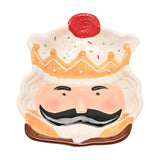 Gingerbread Nutcracker Head Ceramic Plate - White & Gold