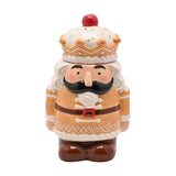 Gingerbread Nutcracker Lidded Ceramic Biscuit Barrel - Brown