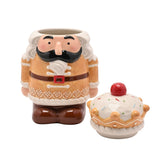 Gingerbread Nutcracker Lidded Ceramic Biscuit Barrel - Brown