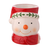 Nordic Snowman Head Ceramic Wax Melt Burner - White & Red