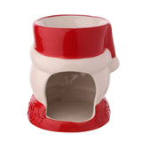 Nordic Snowman Head Ceramic Wax Melt Burner - White & Red