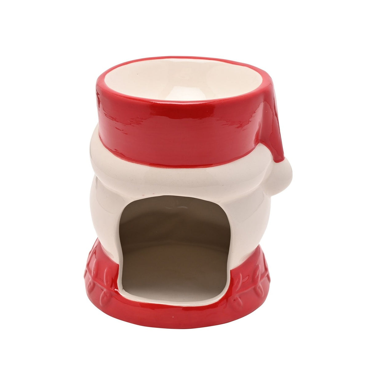 Nordic Snowman Head Ceramic Wax Melt Burner - White & Red