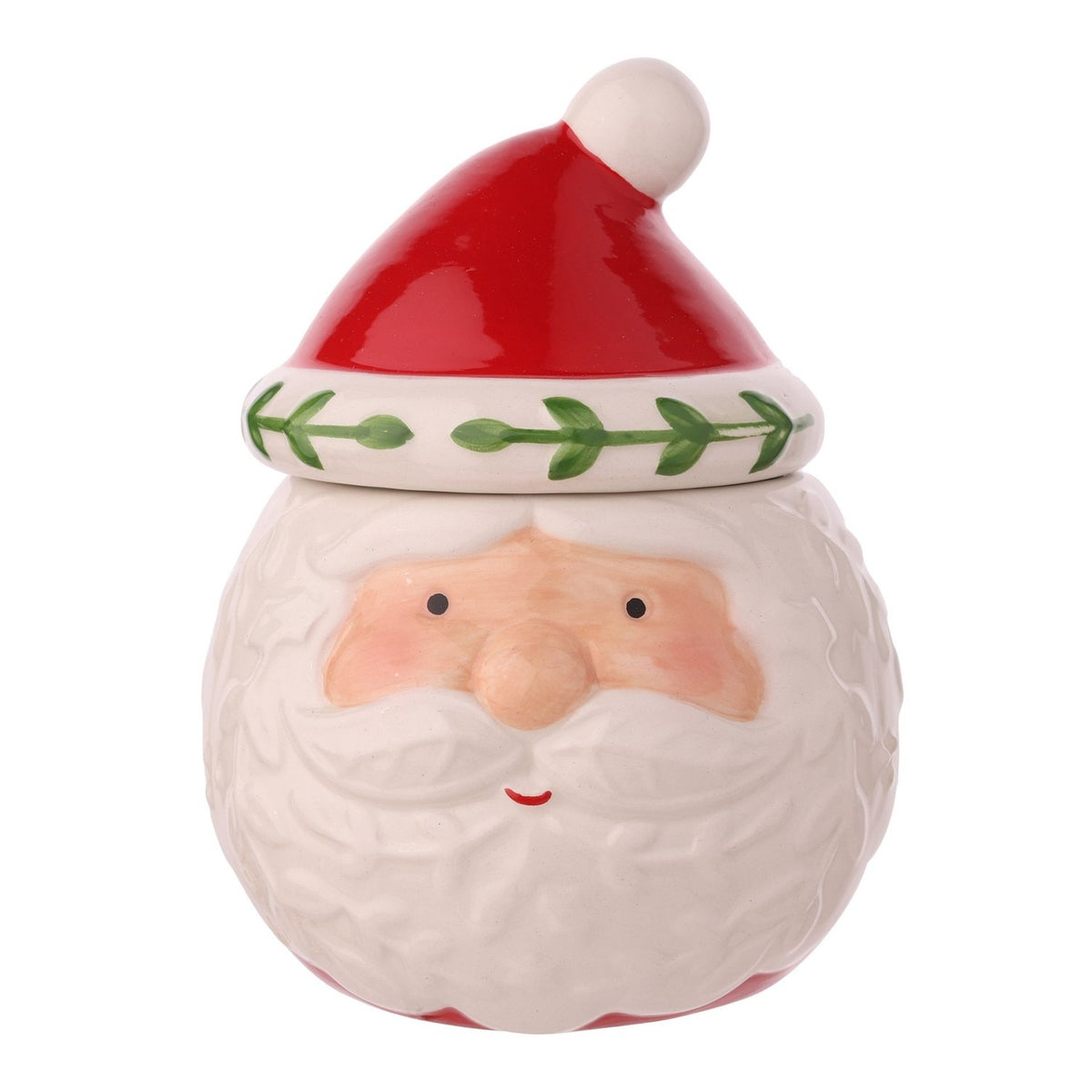 Santa Face Ceramic Nordic Lidded Sugar Bowl and Jug - Red