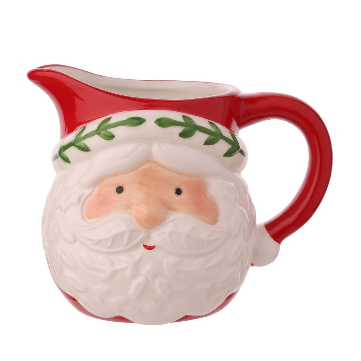 Santa Face Ceramic Nordic Lidded Sugar Bowl and Jug - Red