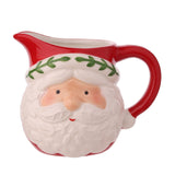 Santa Face Ceramic Nordic Lidded Sugar Bowl and Jug - Red