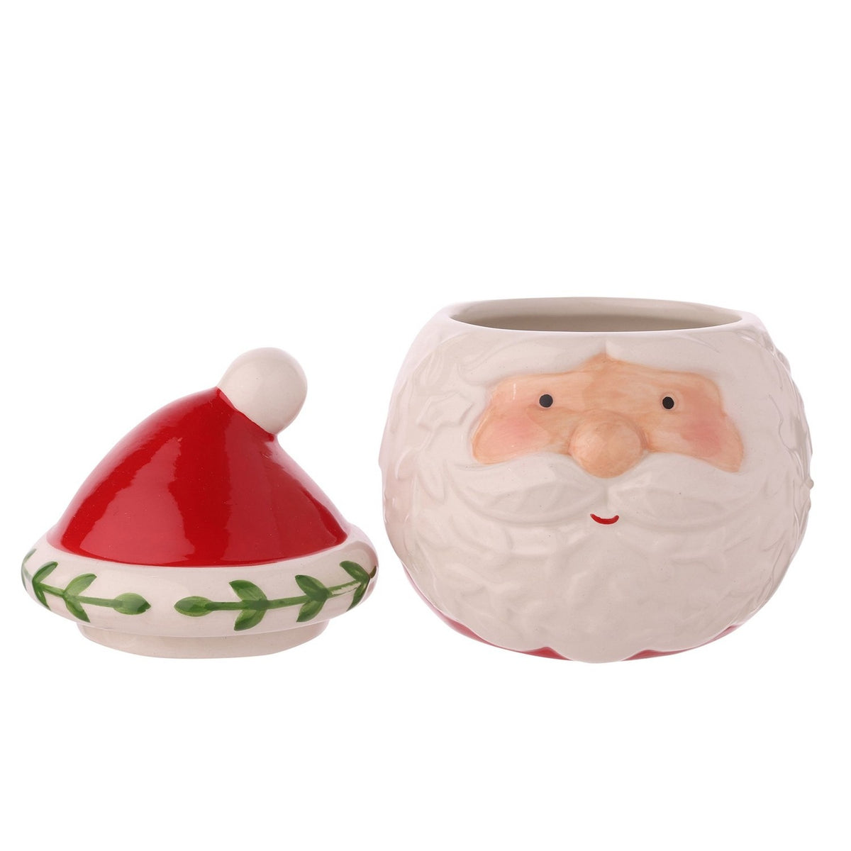 Santa Face Ceramic Nordic Lidded Sugar Bowl and Jug - Red