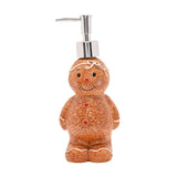 Iced Gingerbread Man Ceramic Hand Soap Dispenser - Brown