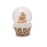 Gingerbread Tree Snow Globe with Lattice Base 10cm - Brown