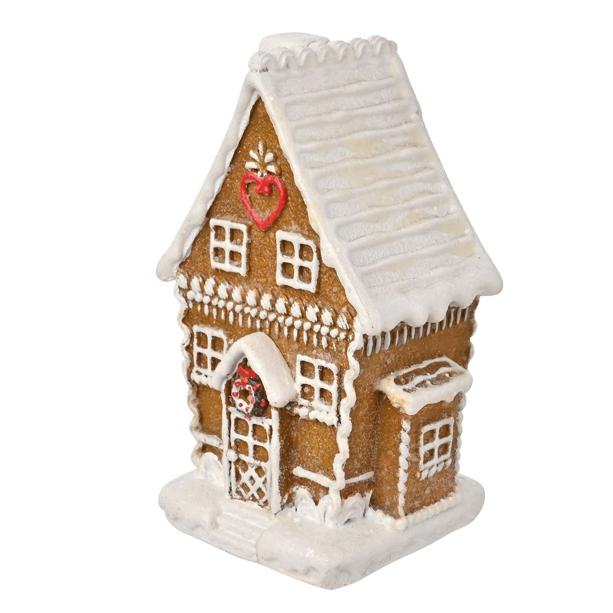 Iced Gingerbread Chalet Resin Decoration 11cm - Light Brown