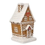 Iced Gingerbread Chalet Resin Decoration 11cm - Light Brown