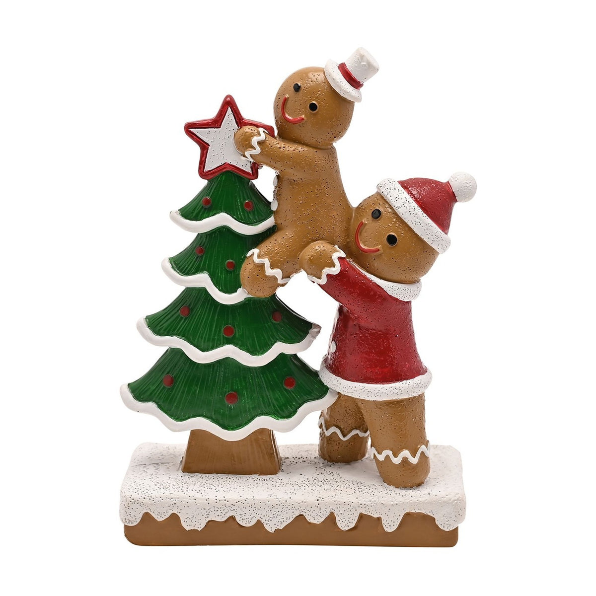 Santa & Friends Gingerbread Family Tree Decoration - Light Brown