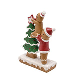 Santa & Friends Gingerbread Family Tree Decoration - Light Brown