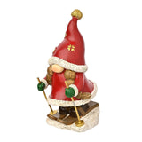 Skiing Mrs Claus Gonk Christmas Decoration - Red & White