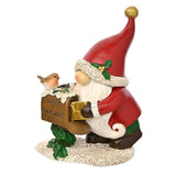 Santa Gonk and Robin Christmas Postbox Decoration - Red