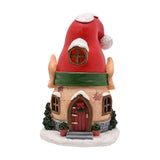 Elf House Christmas Light-Up Decoration with Hat Roof - Red