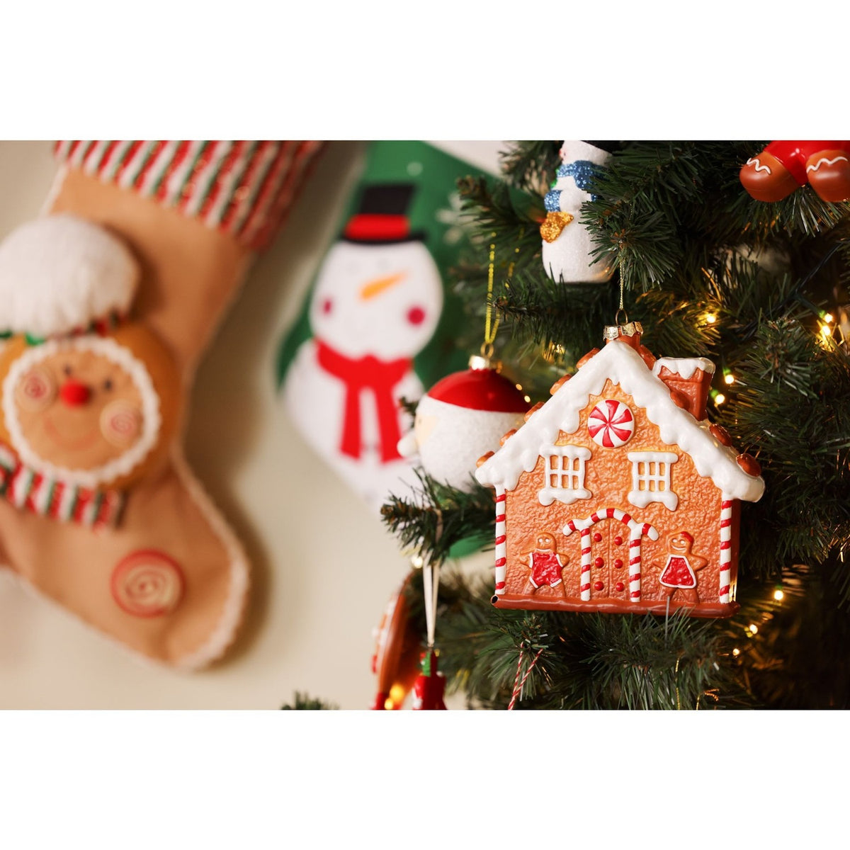 Large Gingerbread House Christmas Tree Decoration - Brown