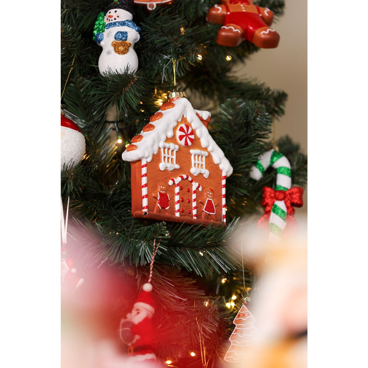 Large Gingerbread House Christmas Tree Decoration - Brown