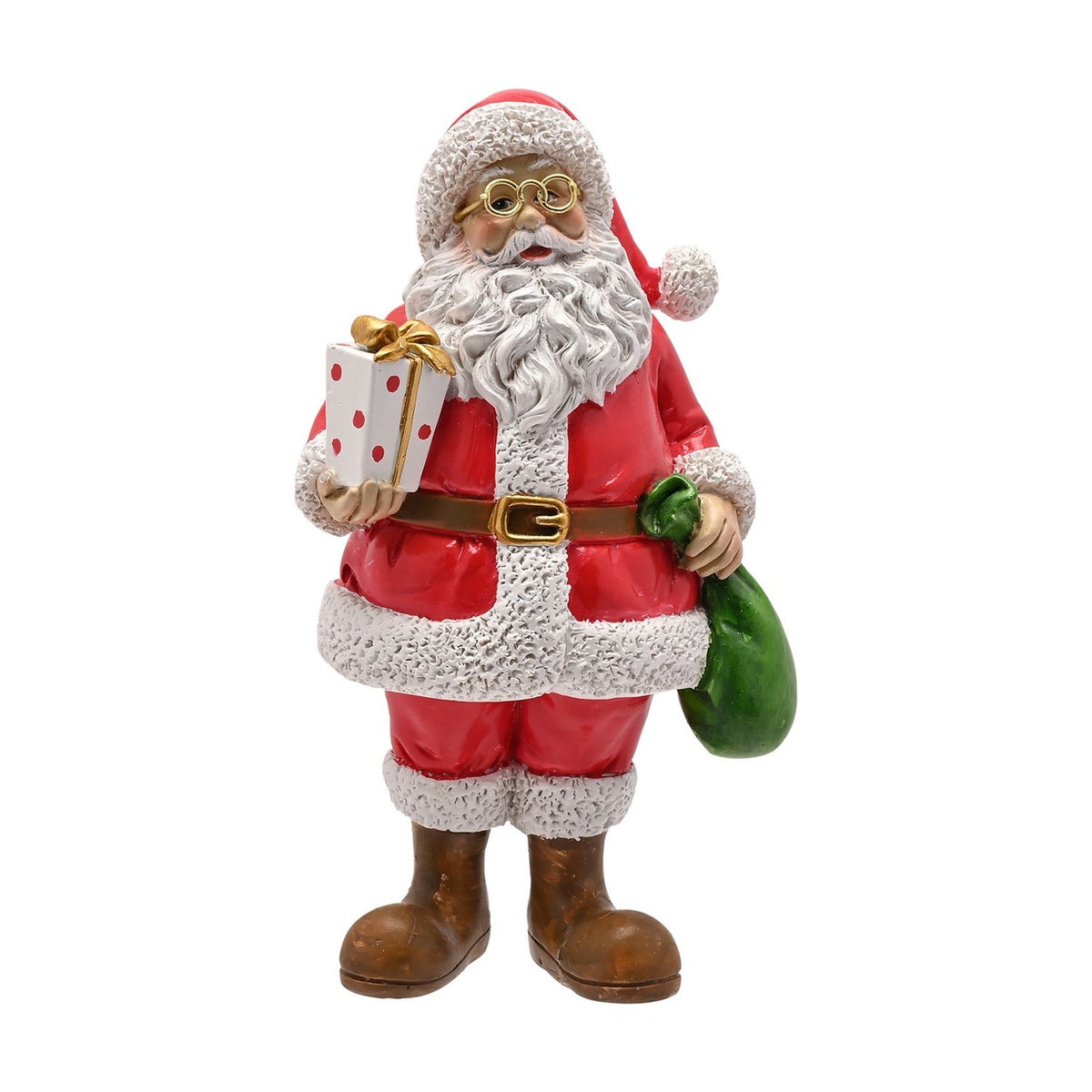Mr Claus Decoration with Gift Box and Sack 15.5cm - Red