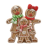 Gingerbread Family LED Plastic Decoration - Light Brown