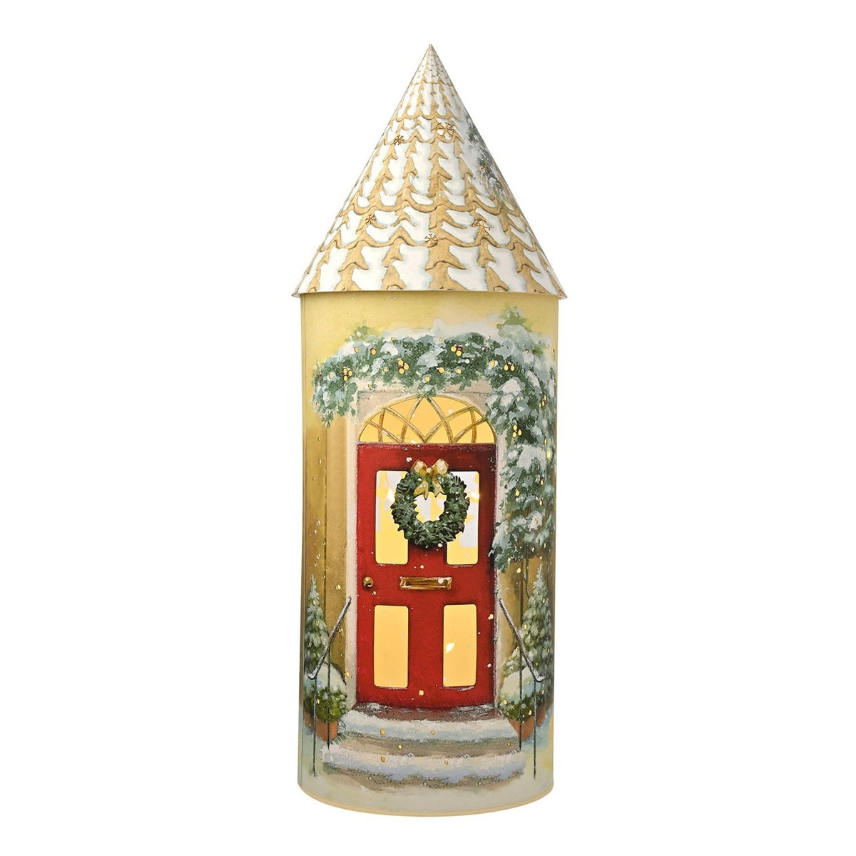 Large Toy Shop Round House LED Lantern with Conical Roof