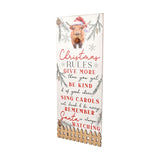 Highland Cow in Santa Hat Christmas Rules Plaque - White