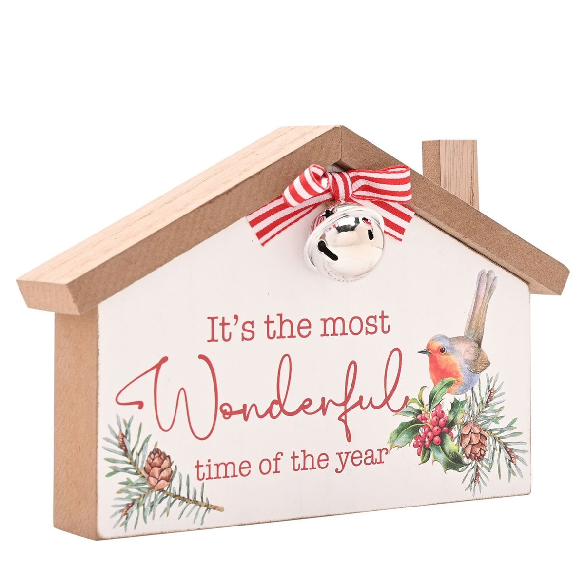 Robin House 'Most Wonderful Time' Wooden Plaque - White