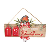Robin Countdown to Christmas Plaque with Jingle Bell - Brown