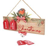 Robin Countdown to Christmas Plaque with Jingle Bell - Brown