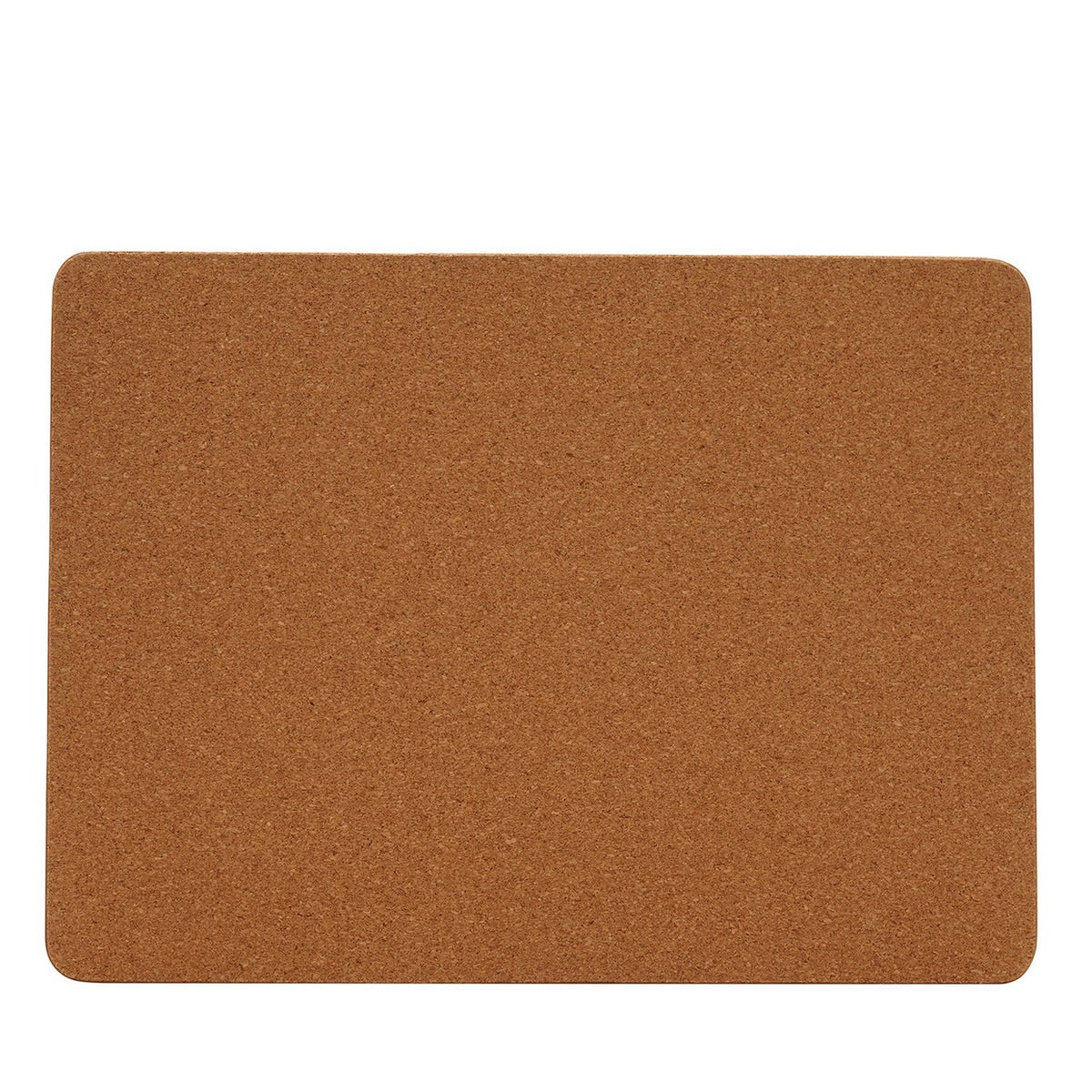 Rectangular cork-coloured placemat with rounded corners from the Highland Cow Christmas set, shown plain-side on a white background, highlighting its brown textured surface.